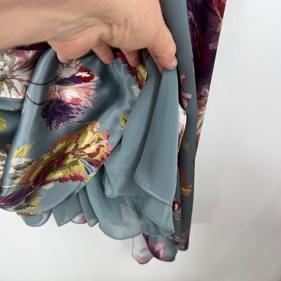 Rebecca Taylor 100% silk Short sleeve, mock, floral motif, baroque print, floral - Picture 8 of 15